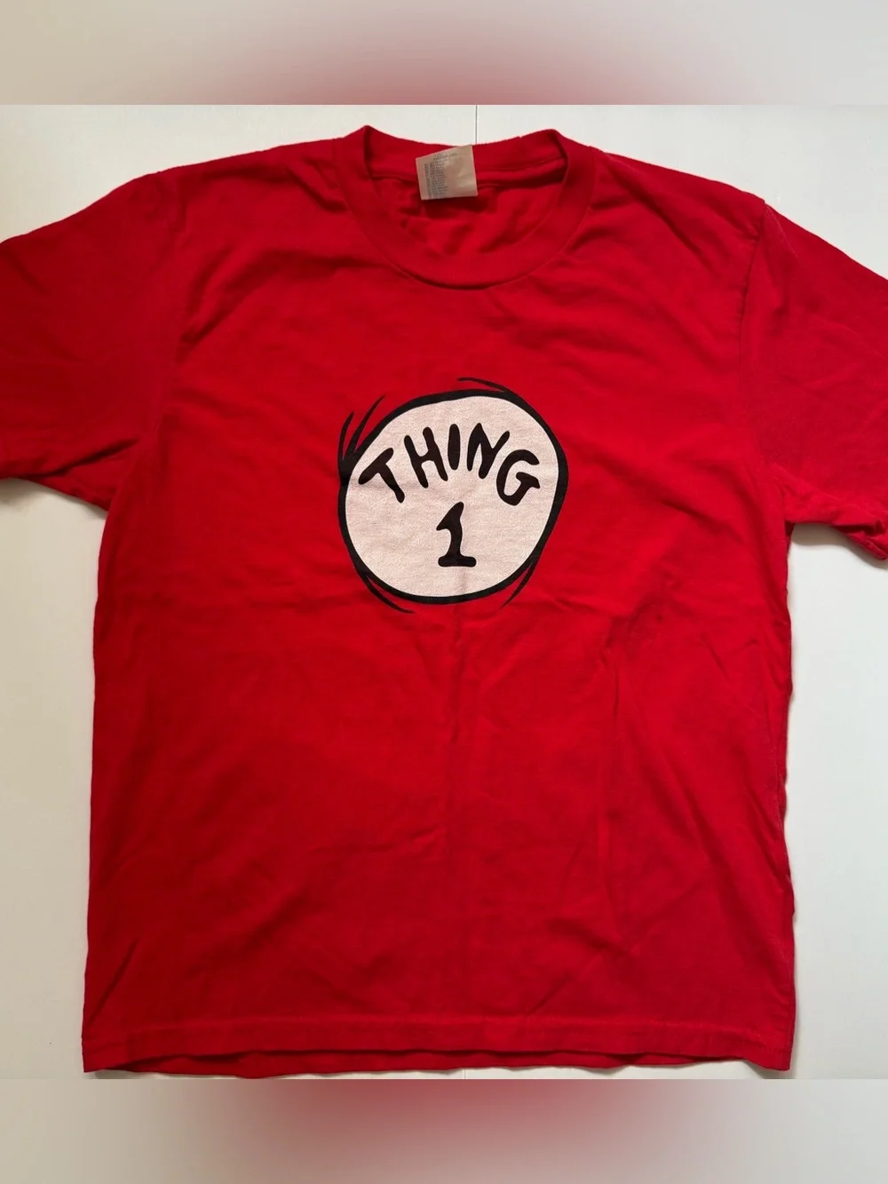 Thing 1 Dr Seuss Youth Small Red T-Shirt Port & Company Costume Tee Size 7/8